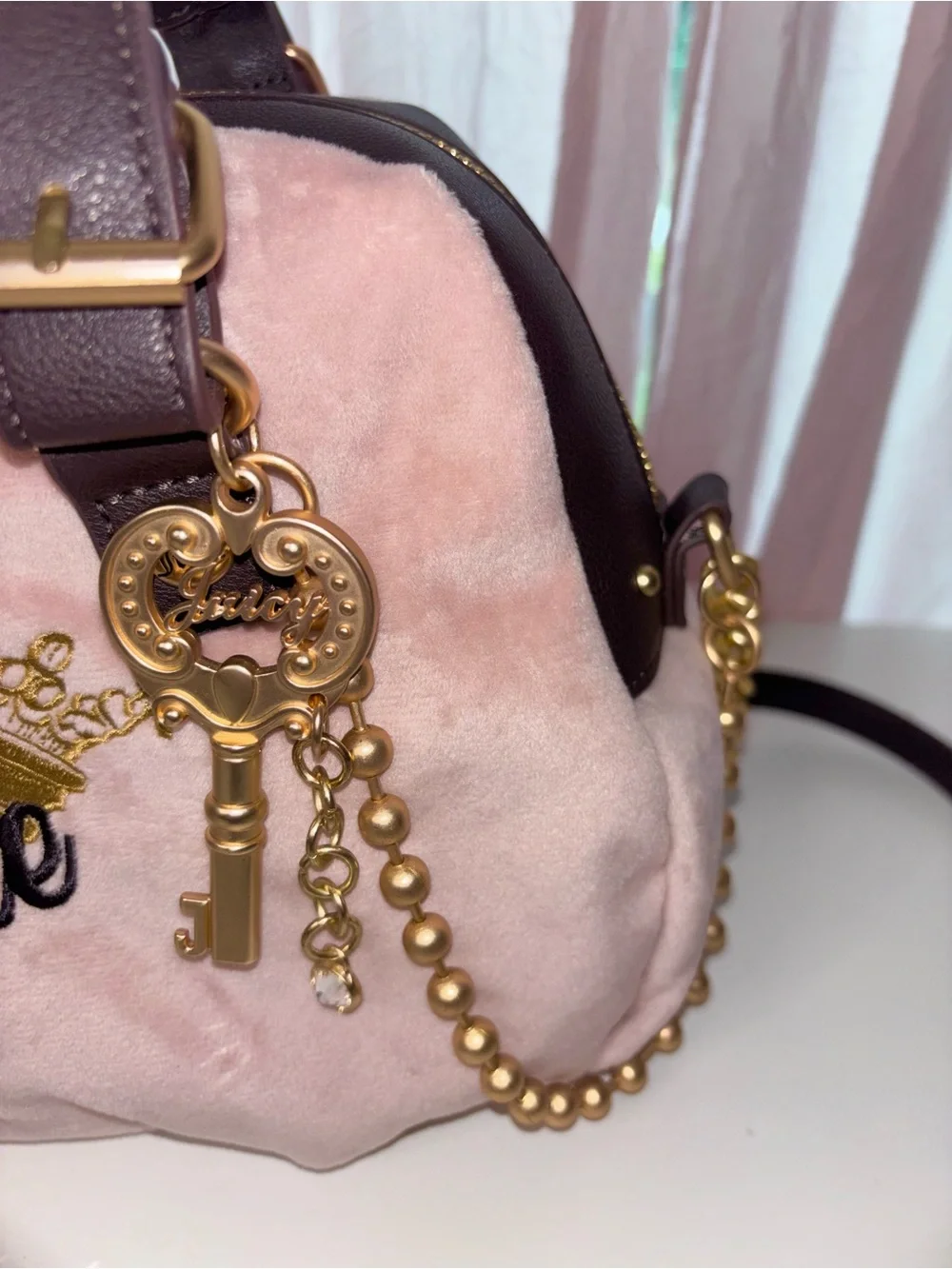 New Juicy Couture Pink Velour Satchel Y2K bag